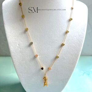Paris Heart Rope Chain Handmade Necklace | Eiffel Tower Heart Charm
